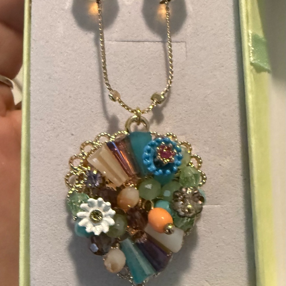 Betsey Johnson Multicolor Floral Pendant Necklace